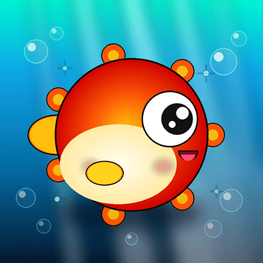 Icono de Puffer Panic: un pez globo rojo